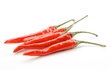 red chillies on white