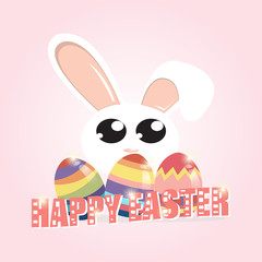 Happy Easter with Easter Rabbit and Blink Effect