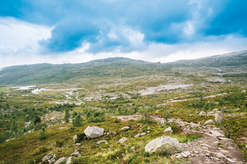 Fototapeta na wymiar Amazing nature of the Norwegian mountains landscape. Nature of N