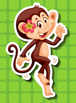 Cute monkey with flower