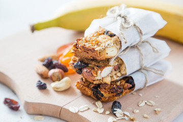Granola bars and ingredients