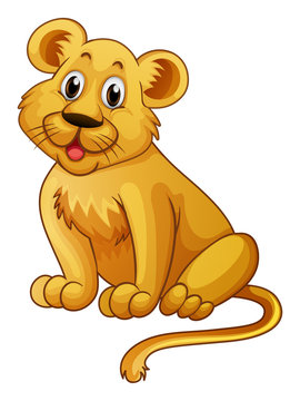 Little lion with happy face