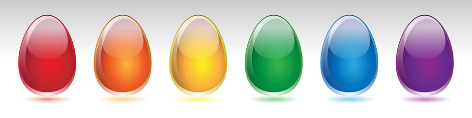 Ostereier - Button-Set (in Regenbogenfarben)