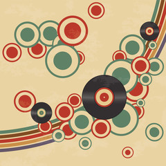 Obraz premium Retro background with vinyl records.