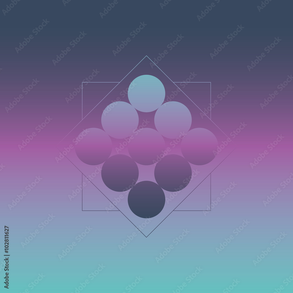 Aufkleber abstract retro 80s background with geometric shapes and pattern. material design.