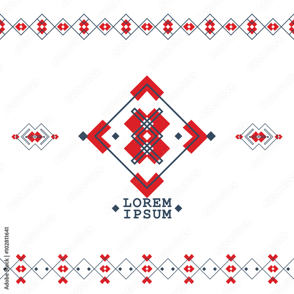 Poster bohemian style elements with geometric shapes for modern vector background.