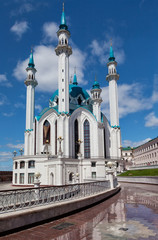 Fototapeta na wymiar View of the beautiful Qolsharif Mosque in Kremlin, Kazan, Russia