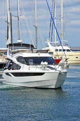 Fototapeta premium Motor yacht in jetty