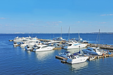 Motor yacht in jetty