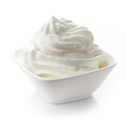 bowl of whipped cream