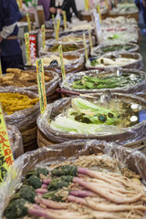 Traditional food market in Kyoto. Japan.