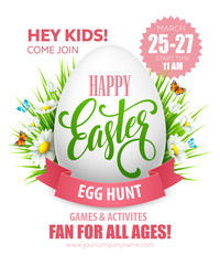 Easter Egg Hunt  poster. Vector illustration