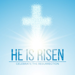 Obraz premium He is risen. Easter background. Vector illustration