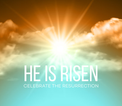 He is risen. Easter background. Vector illustration