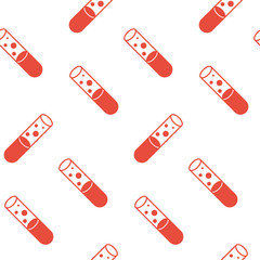A test tube and bubbles. The topic of science and medicine. Seamless pattern. Vector.