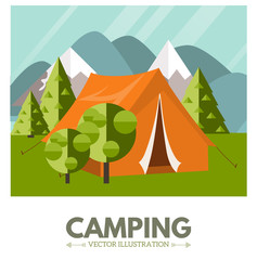 Camping vector illustration 