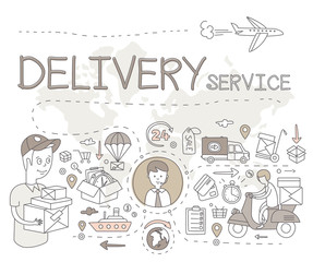 Fototapeta na wymiar Delivery Service Infographics. Vector Illustration