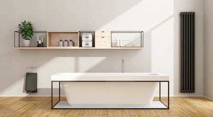 Minimalist white bathroom
