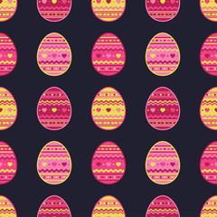 Seamless decorative background with Easter eggs. Print. Cloth design, wallpaper.