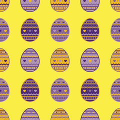 Seamless decorative background with Easter eggs. Print. Cloth design, wallpaper.
