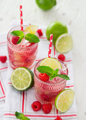 Glasses of fresh,home-made juice