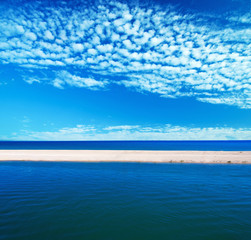 Beautiful sky and blue ocean