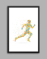 Abstract Creative concept vector image of running man for Web and Mobile Applications isolated on background, art illustration template design, business infographic and social media, icon, symbol.