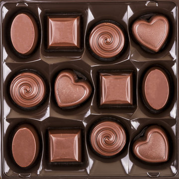 Assorted Chocolate Candy Box, Top View