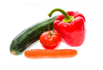 Group of vegetables isolated on white
