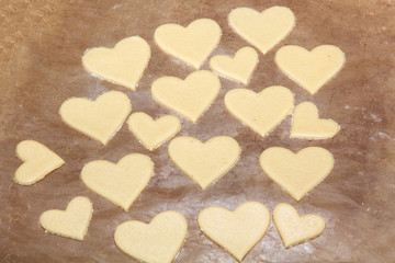 Fototapeta premium little hearts made of dough