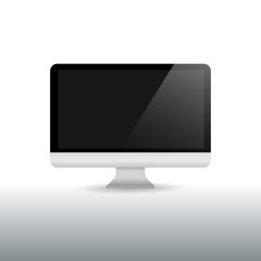 modern desktop computer wide screen display vector