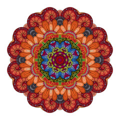 Vector Beautiful Deco Colored contour Mandala