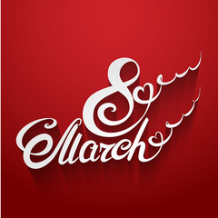 Fototapeta premium Women Day Vintage Hand Drawing Background