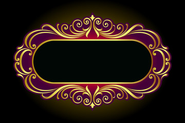 Vector vintage border frame engraving with retro ornament Vector