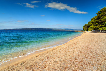 Beautiful bay with gravel beach,Brela,Makarska riviera,Dalmatia,Croatia