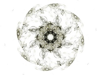 Lacy colorful clockwork pattern, digital fractal art design