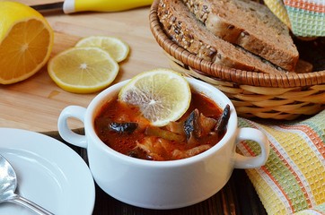 Постная солянка с грибами 