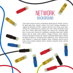 Network Background. Patch Cord. Network Connection. Internet. Abstract Colorful Wire Background. Ethernet For Enterprise Networks. Vector Illustration