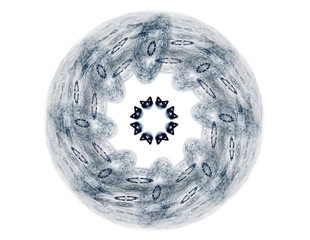 Elementary Particles series. Interplay of abstract fractal forms on the subject of nuclear physics science and graphic design