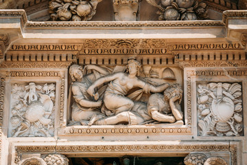 Detail of Milan Cathedral or Duomo di Milano in Milan, Italy. Cl
