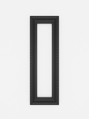 3d empty vintage frames on white wall
