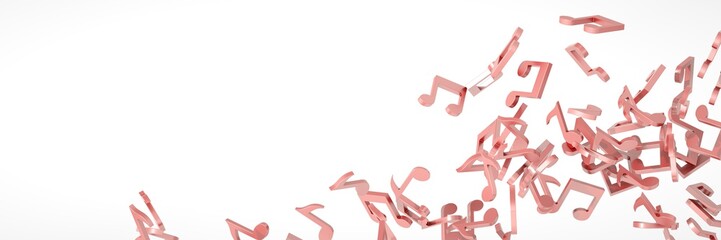 Musical notes background, original 3d illustration