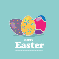 Flat illustration of three easter eggs