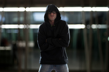 Nerd hacker portrait