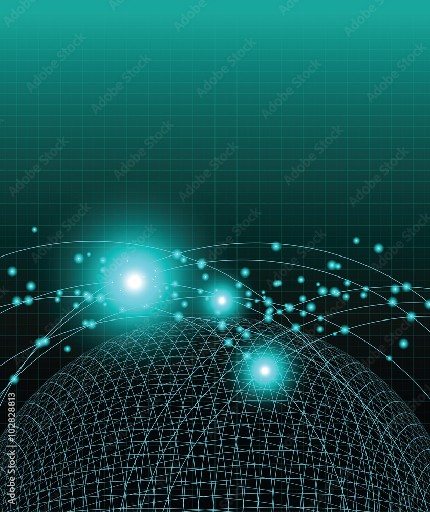Poster ai brain system data connecting to analysis , light internet social network background, illustration