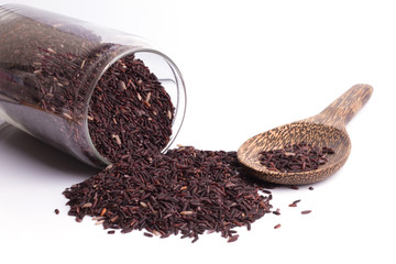 Rice berry on white background