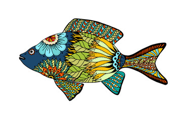 Zentangle stylized Fish