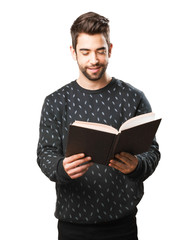 young man studying