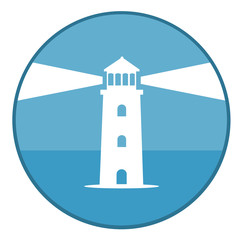 Lighthouse silhouette vector illustration.