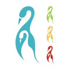 Obraz premium Swan Logo, Two In One Swan Design Vector Logo Template